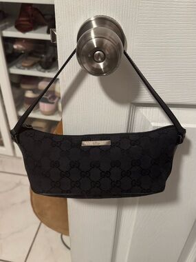 Gucci Black Monogram Mini Shoulder Bag